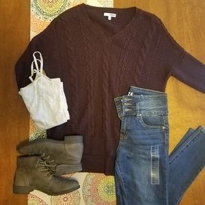 ⭐5 for $20⭐ Knitted purple 1/2 sleeve sweater